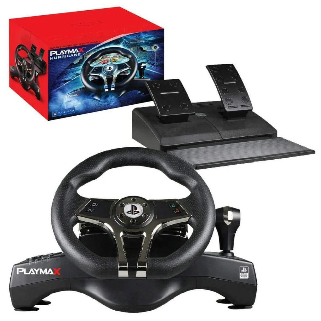 Volante Gamer PLAYMAX Hurricane + Pedales